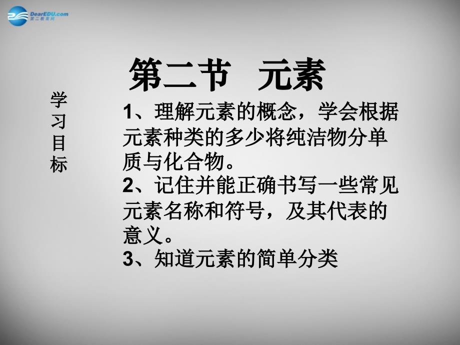 山东省临淄外国语实验学校八年级化学全册32 元素（第1课时）课件 鲁教版五四制_第1页