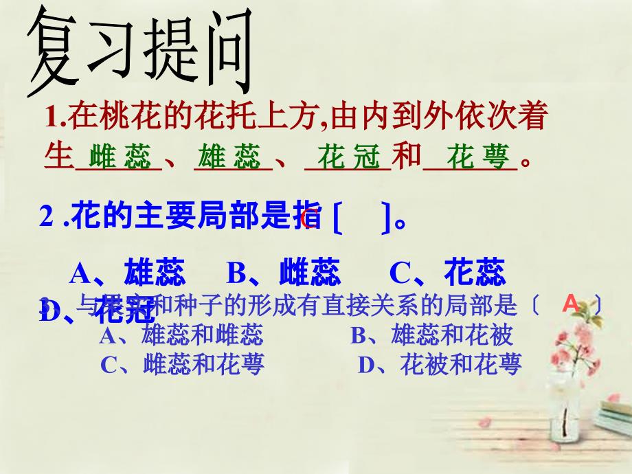 山东省单县希望初级中学八年级生物上册 412 传粉与受精课件 （新版）济南版_第1页