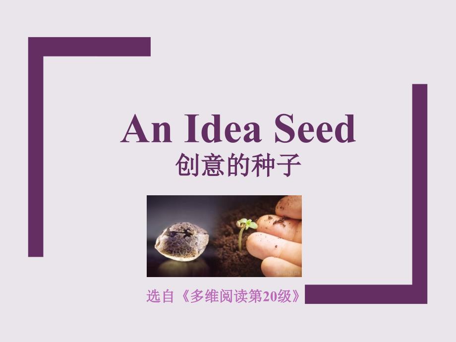 高考英语专题复习：多维阅读第20级 An Idea Seed 创意的种子 课件_第1页