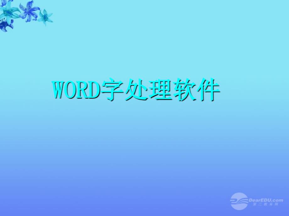 WORD字处理软件课件_第1页