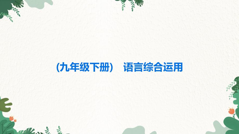 2023年中考英语复习 (九年级下册)语言综合运用课件_第1页