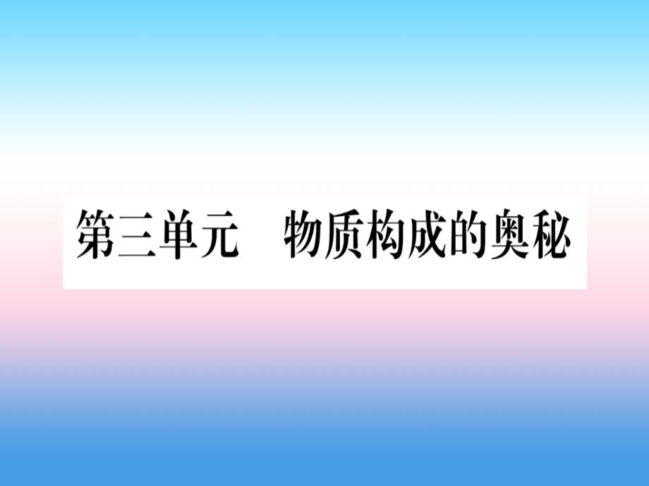 (云南专用)2019中考化学总复习-第1部分-教材系统复习-九上-第3单元-物质构成的奥秘(精练)课件_第1页