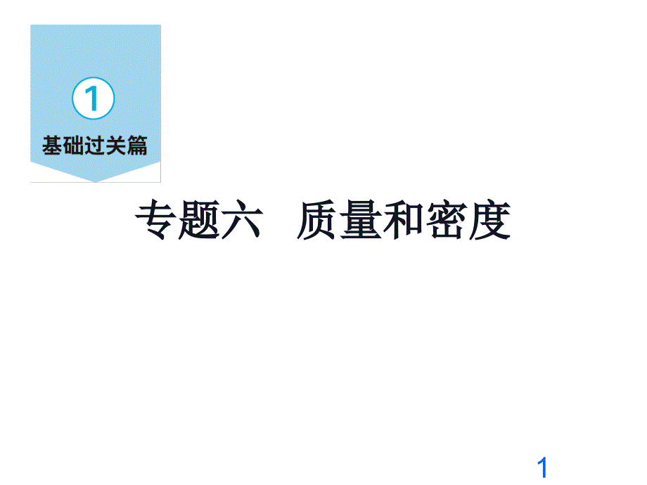 06专题六---质量和密度—2021届九年级物理中考复习课件_第1页