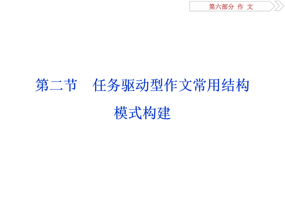 2019届高考语文复习资料：作文第二章第二节任务驱动型作文常用结构模式构建课件_第1页