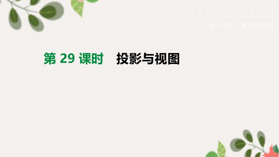 2021年中考数学总复习第七单元图形的变换第29课时投影与视图课件湘教版_第1页