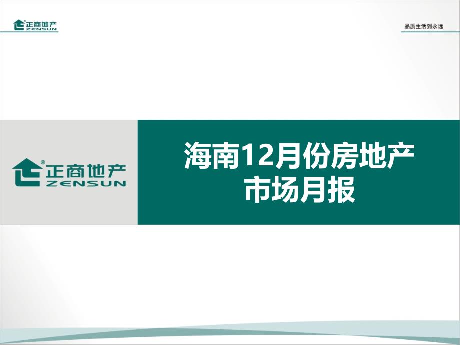 海南2013年12月份房地产市场月报_第1页