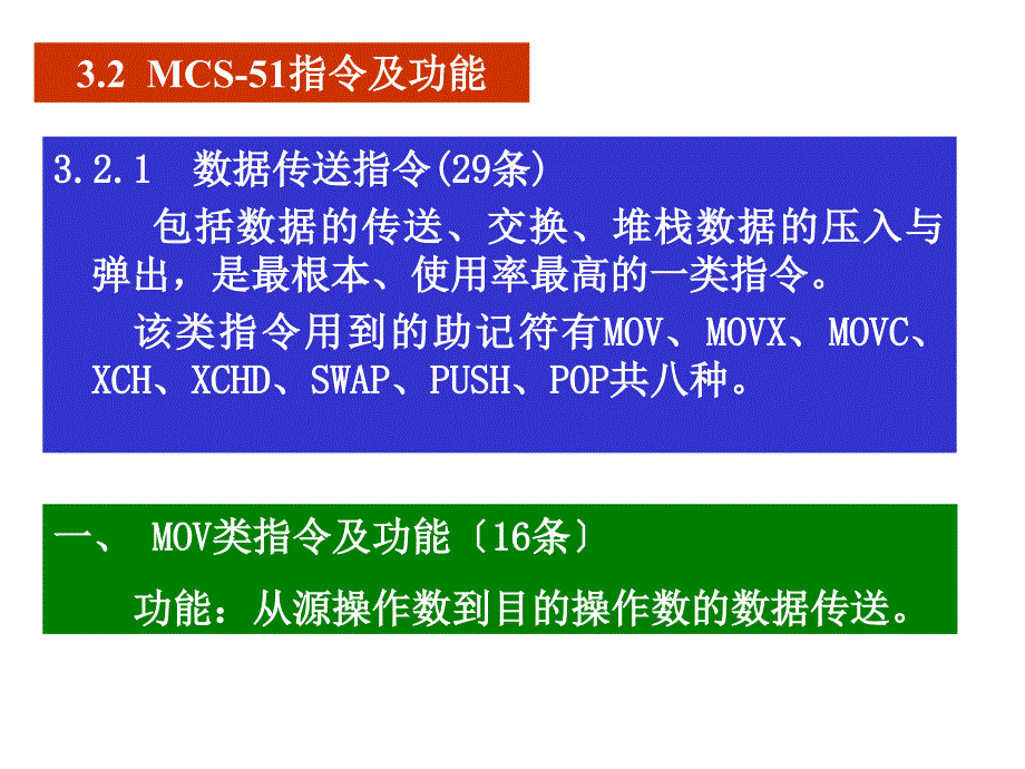 单片微机原理 第三章A1 数据传送类指令_第1页