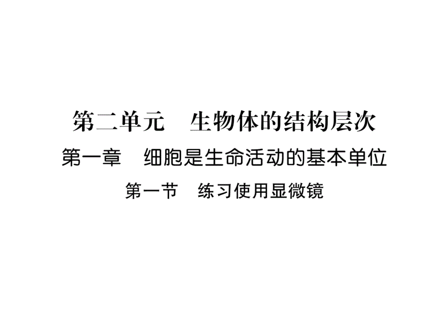 7上人教版生物练习--练习使用显微镜课件_第1页