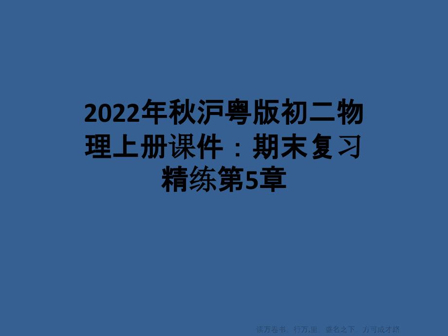 2022年秋沪粤版初二物理上册课件：期末复习精练第5章_第1页