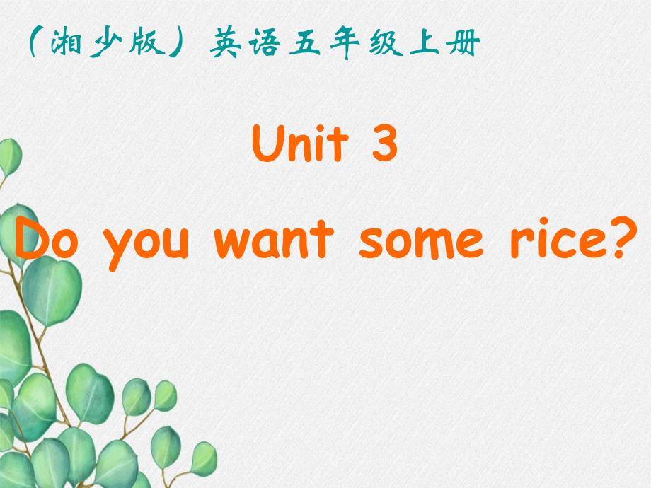 《Unit-3-Do-yoUwant-some-rice》课件-(公开课)2022年湘少版5_第1页