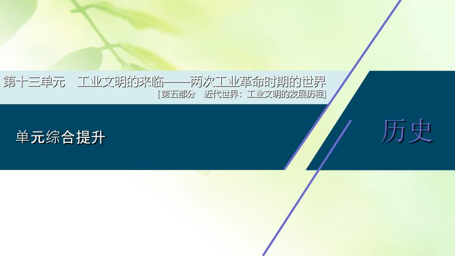 2021版新高考选考历史(人民版通史)一轮复习课件：单元综合提升第十三单元-工业文明的来临_第1页