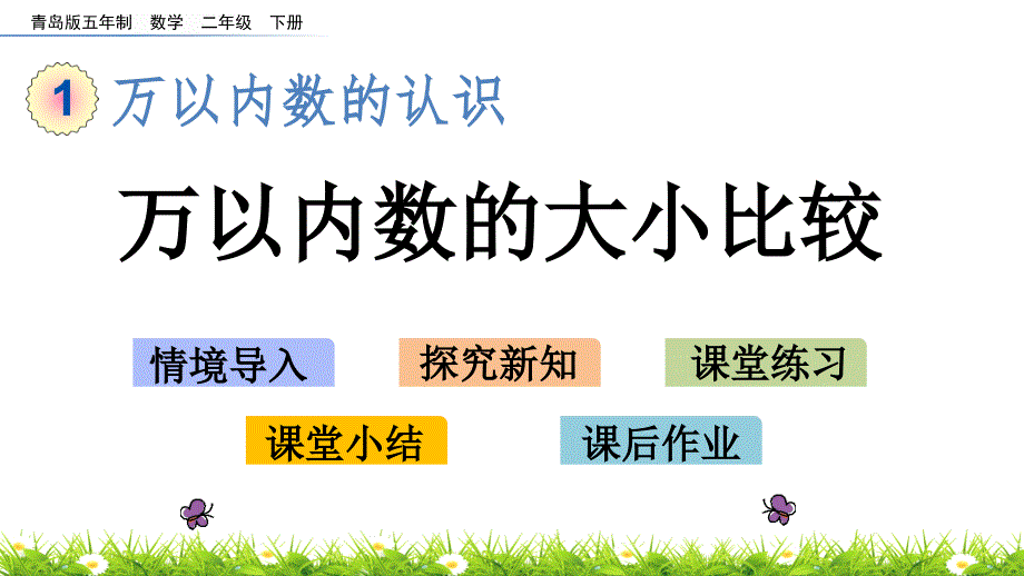 2022年青岛版小学数学《万以内数的大小比较》课件(五四制)_第1页