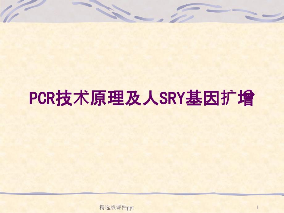 PCR技术原理讲解及人的SRY基因扩增课件_第1页