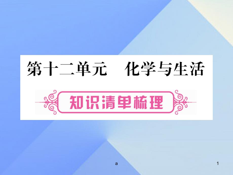 中考化学-第一部分-教材系统复习-第12单元-化学与生活教学讲解课件-新人教版2_第1页