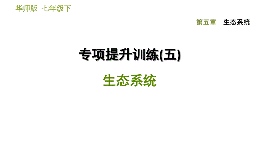 七年级科学第五章专项提升训练(五)---生态系统--训练课件(华师大)_第1页