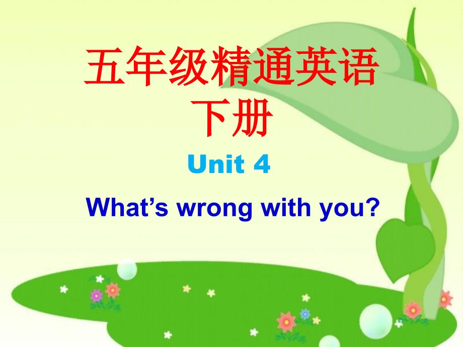 人教精通版英语五年级下册Unit4What'swrongwithyou课件_第1页