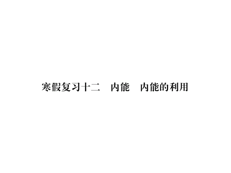 九年级物理下册-寒假复习十二-内能-内能的利用习题课件-(新版)粤教沪版_第1页