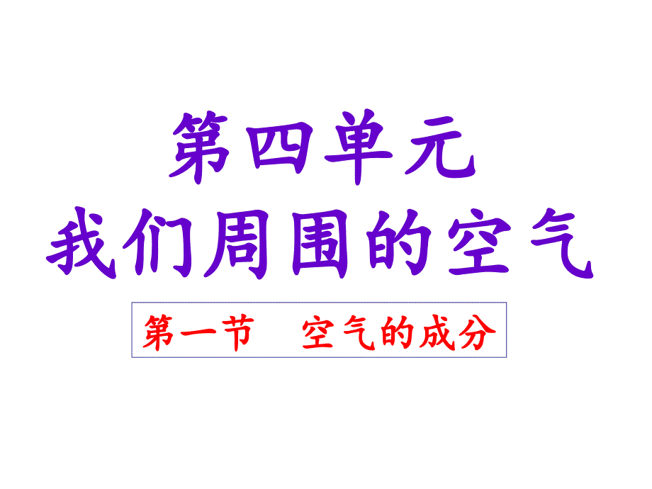 九年级化学空气的成分-1优秀课件_第1页