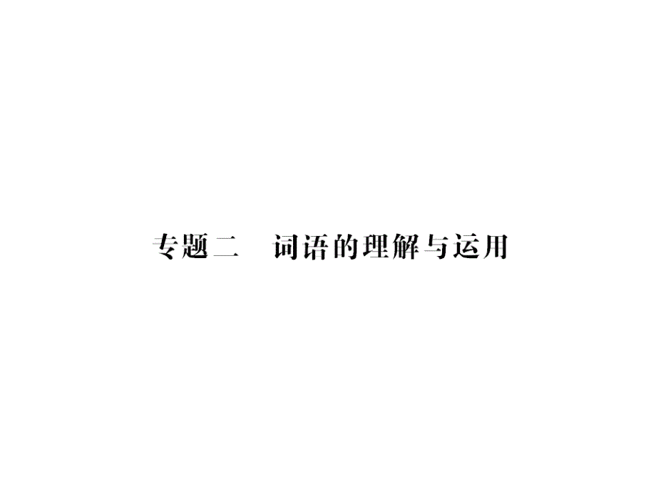 中考语文-第二轮-语文知识积累与运用-题二-词语的理解与运用-新人教课件_第1页