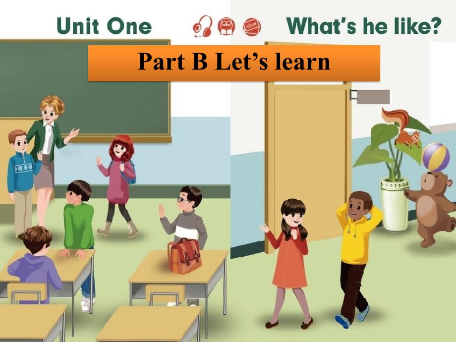 人教版PEP英语五年级上册Unit1-What's-he-like-A-lets-learn-Unit1-B--Let'slearn课件等_第1页