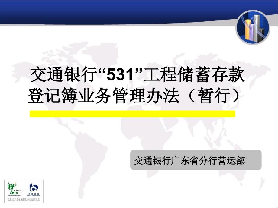 交通银行“531”工程储蓄存款登记簿业务管理办法暂行课件_第1页