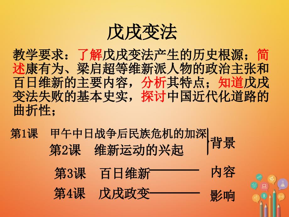 山东省郯城县红花镇中考历史复习八上第7课戊戌变法课件01新人教版_第1页