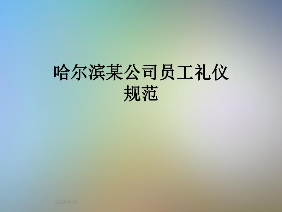 哈尔滨某公司员工礼仪规范课件_第1页