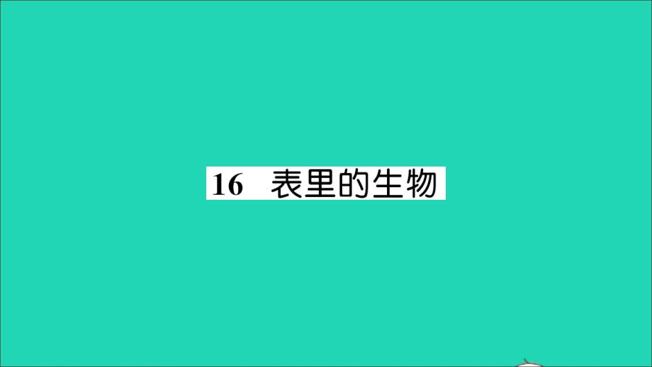 六年級(jí)語(yǔ)文下冊(cè)第五單元16表里的生物作業(yè)課件新人教版_第1頁(yè)