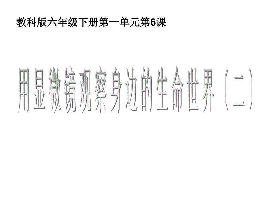 六下一6用显微镜观察身边的生命世界二优秀课件_第1页