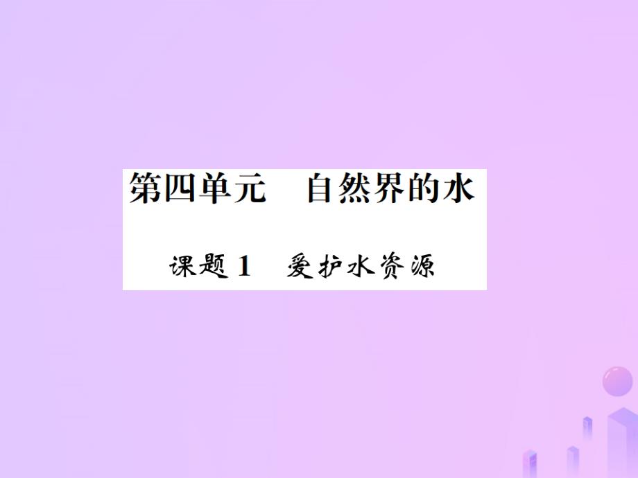 初中九年级化学上册第四单元自然界的水课题1爱护水资源习题新人教版课件_第1页