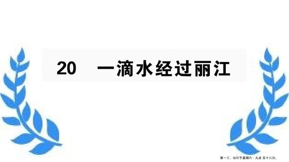 安徽专版八年级语文下册第五单元20一滴水经过丽江作业课件新人教版20220715137_第1页