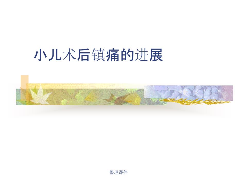 小儿术后镇痛的进展课件_第1页