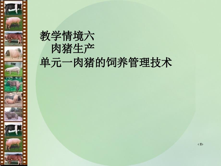 教学情境六肉猪生产单元一肉猪饲养管理技术课件_第1页