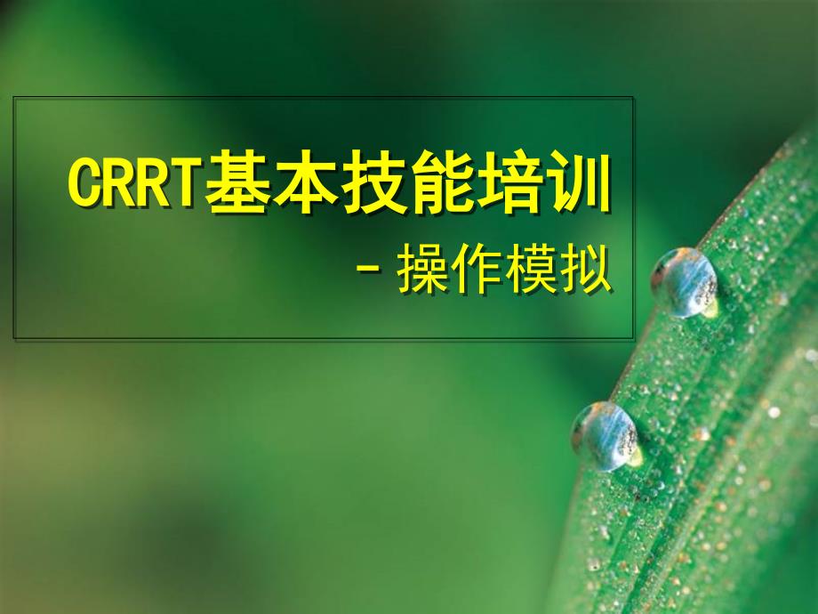 连续性肾脏替代治疗crrt学习班技能培训_第1页