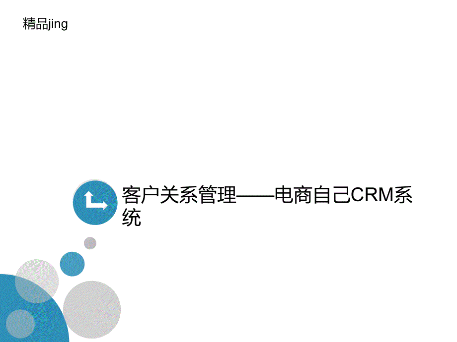 客户关系管理——电商自己CRM系统课件_第1页