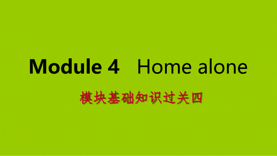 广西2021年秋九年级英语上册Module4Homealone基础知识过关四课件(新版)外研版_第1页