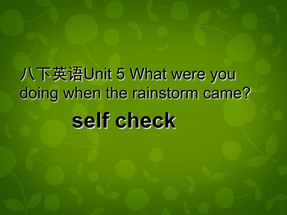 湖北省荆州市沙市第五中学八年级英语下册 Unit 5 What were you doing when the rainstorm came课件4 （新版）人教新目标版_第1页