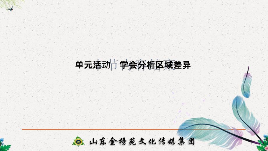 地理新设计同步鲁教版必修三课件：第一章+区域地理环境和人类活动+单元活动_第1页