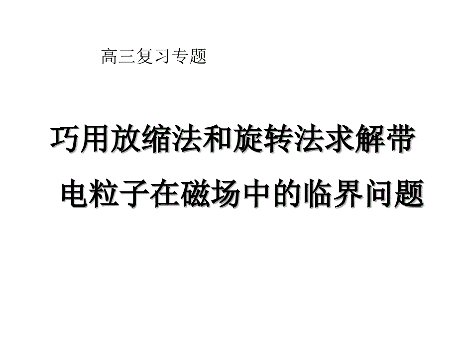 巧用动态圆分析带电粒子在磁场中运动问题优秀课件_第1页