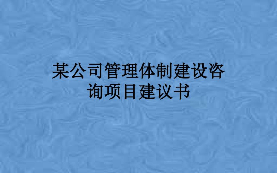 某公司管理体制建设咨询项目建议书课件_第1页