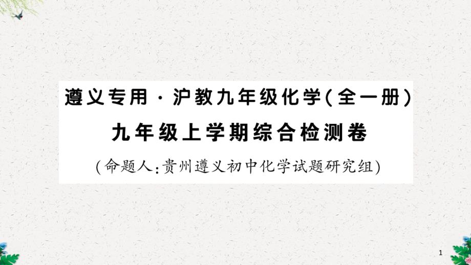 沪教版九年级全册化学习题课件：综合检测卷_第1页