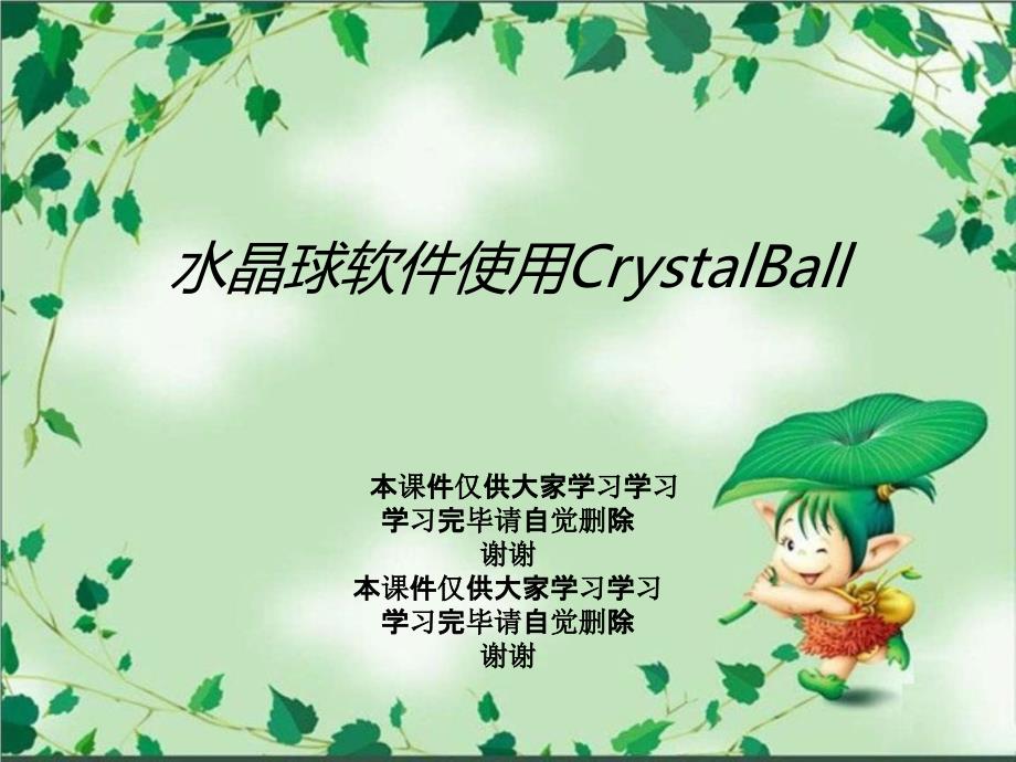 水晶球软件使用CrystalBall课件_第1页