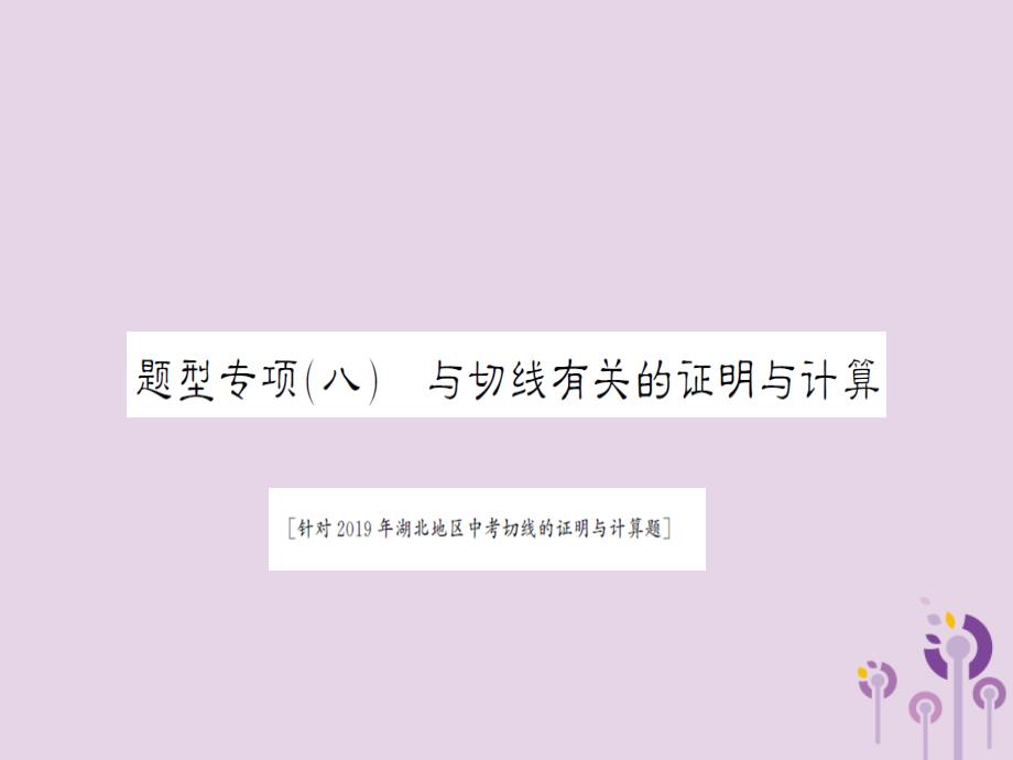 湖北省2021中考数学二轮复习中档题题型专项突破(八)课件_第1页