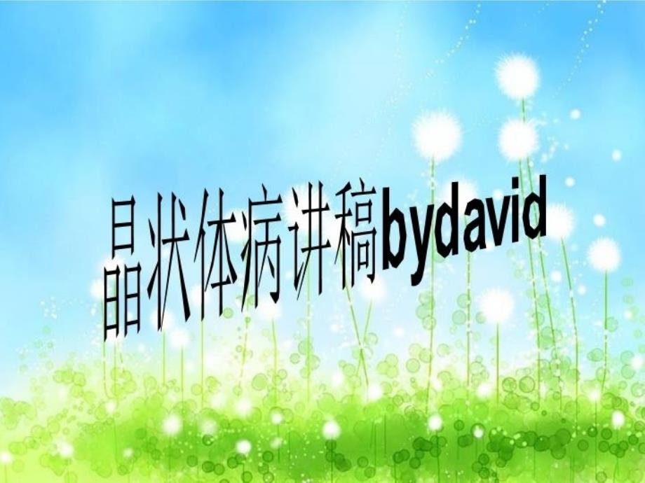 晶状体病讲稿bydavid课件_第1页