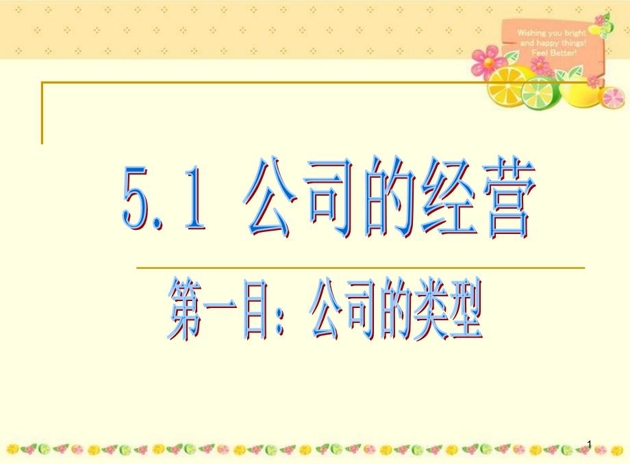 经济生活第五课第一框第一目-公司的类型课件_第1页