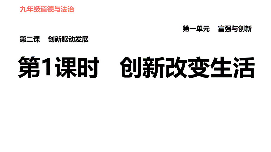 第课第课时创新改变生活习题课件部编版道德与法治九年级上册_第1页