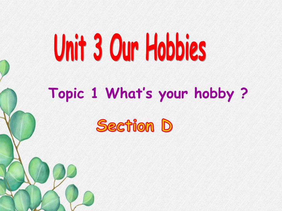 省一等奖课件《Unit-3Topic-1-What's-your-hobby》课件D-2_第1页