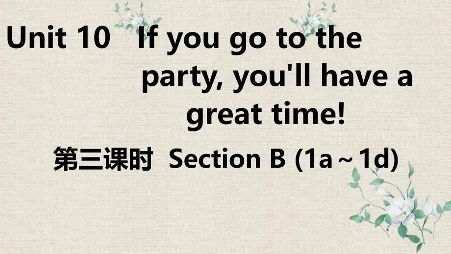 罗山县某中学八年级英语上册Unit10Ifyougotothepartyyou’llhaveagr课件_第1页