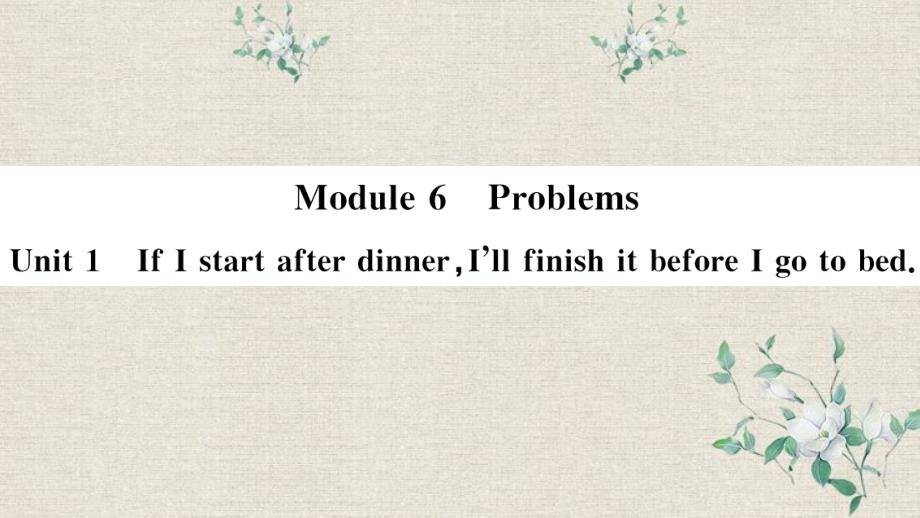 霍邱县某中学九年级英语上册-Module-6-ProblemsUnit-1-If-I-start-课件_第1页