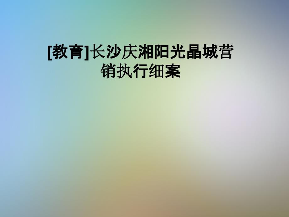 长沙XX营销执行细案课件_第1页